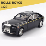 1/20 Scale Rolls Diecast automudeli m&auml;nguasi, tagasit&otilde;mmatav m&auml;nguasi koos heli ja valgusega lastele V&auml;ikelastele poistele, t&uuml;drukutele 1/20-27.5x9x7.5cm must
