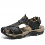 Meeste suvesandaalid ehtsast nahast moodsad rannasandaalid, vabaaja matkajalatsid 38 must