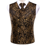 Meeste Siidist Viktoriaanlik Vest Paisley Vest Lips R&auml;tik S&otilde;rmen&ouml;&ouml;bid Komplekt Pulmadeks 3XL