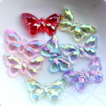 10 tk 32mm * 18mm segakristall ab V&auml;rviline liblikas akr&uuml;&uuml;l Lameda seljaga dekoratiivne k&uuml;lalisteraamat isetehtud ehted telefoni&uuml;mbris kaunistatud liblikas mitmev&auml;rviline