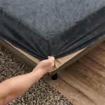 Soojad ja paksud elastsed liibuvad linad Reguleeritav flanellist talvemadratsi kate Sametine voodipesu, 150/180/200 mitu suurust 180x200 cm Only Sheet tumehall v&auml;rv