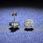 D v&auml;rvi 1,0 ct D v&auml;rvi Ehtne moissanite teemantk&otilde;rvar&otilde;ngad 925 Sterling h&otilde;bedane ruudukujulised k&otilde;rvar&otilde;ngad Pulmapeened naiste ehted 0.5ct 5.0mm 1 Pair
