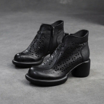 Johnature Pumps hingavad &otilde;&otilde;nsad saapad &uuml;mmarguse ninaga ehtsast nahast retro mitmek&uuml;lgsed k&otilde;rged kontsad naiste kingad 40