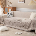 Triibuline &scaron;enill diivanir&auml;tik koos diivanikattega Universaalne m&ouml;&ouml;bel Tugitooli katted, &uuml;hes t&uuml;kis pehme 180x130cm must