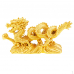 Dragon Statue Feng Shui Chinese Figurine Sculpture craft Table Decorations , Gold