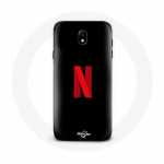 Samsung Galaxy S5 Netflixi logo &uuml;mbris punasel mustal taustal