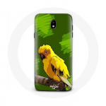 Rohelise taustaga &uuml;mbris Samsung Galaxy S5 Yellow Parakeet Birds jaoks