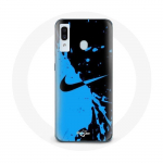 Coque pour Samsung Galaxy A20e Nike Logo blanc fond Noir