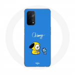 Coque pour Oppo A54 5G Bangtan BTS BT21 Chimmy Jimin Fond Bleu
