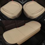 WTEMPO Automotive universaalne istmepadi, t&auml;ielikult kaetud ribadega Eesmine libisemisvastane istmepadi, ei siduda, puudub seljatugi Tagumine kolme inimese nahast istmepadi 3pcs hall
