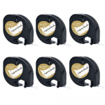 6 pakki 91201 etikette, mis sobivad Dymo Letratag etiketimarkeri plastikust/paberist t&auml;itelintidega 91200 Dymo LT100H LT100T printerile