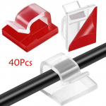 20/40 tk Kaabliklambrid Isekleepuv juhtmehoidja, must traadihoidja, organiseerija klamber Isekleepuv auto traadiklambri tarvikud 40 Pcs