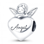 S925 h&otilde;bedased helmed Charm Angel Hope s&uuml;damekujulised helmed