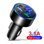 3.1A 4 USB+PD autolaadija adapter LED-ekraaniga QC3.0 kiirlaadimistelefoni laadija nutitelefoni jaoks 4 USB +PD Ports