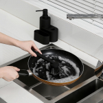 3 in 1 Soap Dispenser, Dispenser with Sponge Holder for Countertop, Kitchen Black