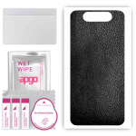 apgo Protective Skin Sticker for the back compatible with Samsung Galaxy A80, Wrap Film, Foil, Vinyl - Pattern Black Leather