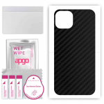 apgo Protective Skin Sticker for the back compatible with Apple iPhone 13, Wrap Film, Foil, Vinyl - Pattern Carbon Black