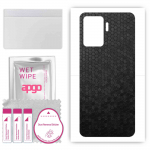 apgo Protective Skin Sticker for the back compatible with Oppo Reno 5 Lite, Wrap Film, Foil, Vinyl - Pattern Black Honeycomb
