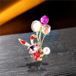 Uus mood kristallist kivist &otilde;hupall Easter Bunny Rabbit Pross Elegantne p&auml;rlitest prossin&otilde;el naister&otilde;ivaste jaoks Ehted Kingitused PD1031