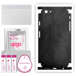 apgo Protective Skin Sticker for the back+sides compatible with Apple iPhone 6, Full Wrap Film, Foil, Vinyl - Pattern Black Leather