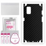 apgo Protective Skin Sticker for the back+sides compatible with Oppo A52, Full Wrap Film, Foil, Vinyl - Pattern Carbon Black