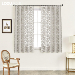 2 TK LOZUJOJU L&uuml;hike t&uuml;llkardin Jacquard Craft Sheer Magamistoa elutoa sisekujunduseks W100cm x L130cm beež