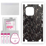 apgo Protective Skin Sticker for the back+sides compatible with Apple iPhone 13 Pro, Full Wrap Film, Foil, Vinyl - Pattern Carbon Black Pixel