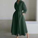 Kevadine plusssuuruses naiste vintage kleidid T&auml;nava vabaaja s&uuml;gismantli n&ouml;&ouml;biga Rihm Swing Kleit Soliidne riietus 5XL roheline