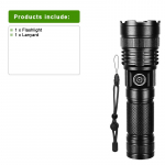 Suure v&otilde;imsusega 50 W LED-taskulamp C-t&uuml;&uuml;pi USB-taaslaetav taskulamp 1500 M pikamaa &uuml;liv&otilde;imas taskulamp matkalatern A-Aluminium alloy-4000mAh