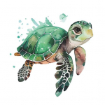 Cartoon Merikilpkonna WC-kleebis Eemaldatav isekleepuv veekindel PVC-elutuba Vannitoa seinakunst Loomade tualettruumi kaane kaunistuskleebis Tortoise