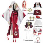 Cosplay Yae Miko Guuji Yae Kost&uuml;&uuml;m Parukas Hobusesaba M&auml;ng Halloween Karneval Naiste R&otilde;ivakomplektid xs