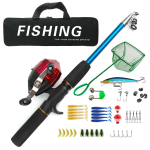 Uus algaja komplekt sisaldab spinningurulli, 1,5 m pikkust p&uuml;stolk&auml;epidemega &otilde;ngeritva, s&ouml;&ouml;ta, konksu ja tamiili, kaasaskantavat tarvikukotti, sobib nii mage- kui ka merevees p&uuml;&uuml;giks. sinine