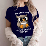 Kawaii Owl Print T-s&auml;rgid naistele Riided Ma ei ole nohik, ma olen lihtsalt targem kui sina Naljakad T-s&auml;rgid Graafilised Naiste Y2K Topid T-s&auml;rgid S hall