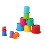 Gobelets color&eacute;s pour jeu de construction montessori