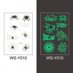 1pcs Temporary Tattoo Sticker Luminous Halloween Tattoo Stickers Waterproof Fake Tattoo Tattoos Body Hand Foot luminous spider Tattoo Sticker
