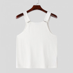 INCERUN Meeste varrukateta silmkoelised mantlid, vabaaja riietusega rihmavest 2XL valge