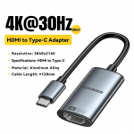 Essager HDMI-USB-t&uuml;&uuml;pi C-adapter iPhone'i MacBook Pro Air iPadile Samsung Galaxy 8K@60Hz 4K@120Hz/144Hz HD-teleri kaablimuundur 4K 30Hz hall