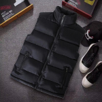 Valge vestiga jakk Meeste Slim Fit Stand krae varrukateta puhvis jakid Kevad-s&uuml;gis vabaaja vest Meeste soe mantel M