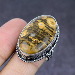 Gila Monster Gemstone Handmade 925 Sterling Silver Gift Jewelry Ring Size 9 r5s69