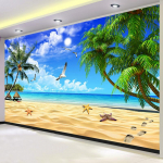 3D seinamaaling Kaasaegne rand, mere&auml;&auml;rne maastik Foto seinamaalingud Elutoa teler Diivan Taust Seinamaal Kodukaunistus 200 cm(W) x 140 cm(H)