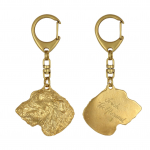 Irish Wolfhound I - Gilded key ring with dog in gift box, handbag decoration, luxury accessory by Art-Dog brand