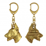 Chihuahua long-haired - Gilded key ring with dog in gift box, handbag decoration, luxury accessory by Art-Dog brand