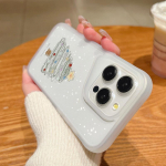 Dream Merry Christmas Tree Pattern pehme servaga telefoni&uuml;mbris iPhone 16 15 Pro Max 14 13 Pro akr&uuml;&uuml;list l&auml;bipaistva matt p&otilde;rutuskindla l&auml;&auml;tse kaitsekate iPhone 16 must