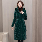 Talvised pikad parkad naistele Mantel Mood Paks soe puuvillane polsterdatud mantlid Naiste korea stiilis kapuutsiga talvejoped 3XL