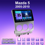 2 DIN Android Carplay autoraadio Mazda 5 jaoks 2005-2010 Multimeediumipleieri peaseade Stereo GPS Navigatsioon BT WIFI 4+64GB 1+16GB