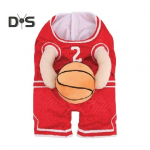 Palliga koerte korvpallikost&uuml;&uuml;m Halloweeni lemmiklooma korvpalluri kampsun, palli hoidev koer Korvpallivormi riietus L A