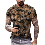 Meeste T-s&auml;rk l&uuml;hikeste varrukatega tr&uuml;kitud suvine &uuml;markaelus Top Trend vabaaja dressipluus S oranž