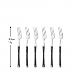 Must h&otilde;bedane 6/24 tk roostevabast terasest s&ouml;&ouml;giriistade komplekt nuga kahvel lusikas s&ouml;&ouml;gin&otilde;ud lauan&otilde;ud koos s&ouml;&ouml;giriistade nagi komplektiga 6pcs cake fork
