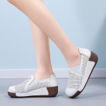 Lady Platform Loafers Suvised Hingavad &Otilde;&otilde;nes Elegantne Must Pruunist Nahast Naiste Suvine K&otilde;rgust Suurendava Paksu Tallaga Shake King 41 valge