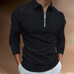 Meeste pikkade varrukatega T-s&auml;rk Meeste polos&auml;rk vabaaja rev&auml;&auml;riga T-s&auml;rk Triibuline tr&uuml;kitud T-s&auml;rk Tops XXXXXL must